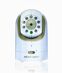 Infant Optics DXR-8 addon camera with zoom lens highlights adjustable viewing.