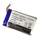 Infant Optics DXR-8 battery pack shows 1200mAh capacity for reliable monitor power