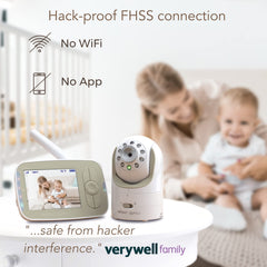 Infant Optics DXR-8 camera with interchangeable lens demonstrating flexible viewing options