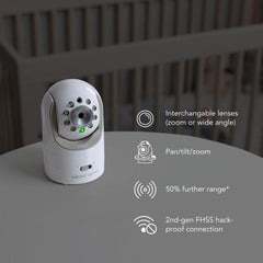 Infant Optics DXR-8 PRO night vision captures clearer footage in low light.