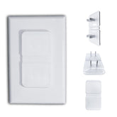 Infant Tree white double outlet covers on wall protect curious toddlers.