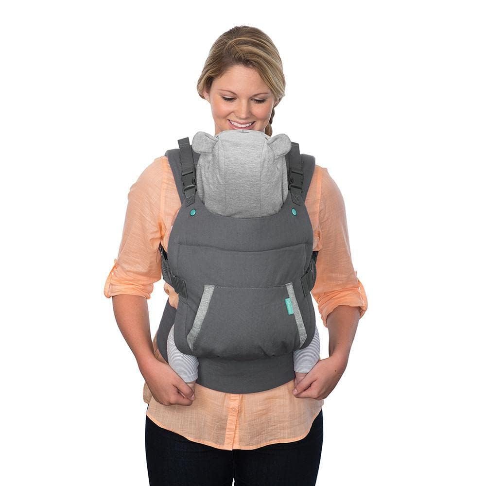 Infantino Cuddle Up Carrier in soft gray fabric for everyday comfort and close bonding