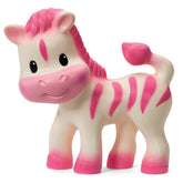 Infantino Teether Toy Squeeze and TeeThe Zebra front view, a soft teether for tender gums.
