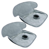 Infanzia Dry Seat protector grey two-pack up close shows waterproof layer preventing spills.