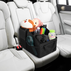 INFIVITA car organizer folded-storage demonstrates portable use when extra space is needed.