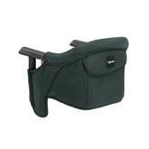 Inglesina Fast Table Chair in dark green, folded compactly for travel and storage.