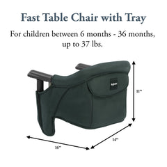 Inglesina Fast Table Chair dining tray attached for spill resistant meals.