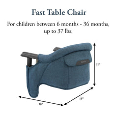 Inglesina Fast Table Chair high-backrest supports upright posture during family meals