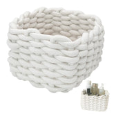 Inheming small storage basket beige closeup highlights soft cotton rope texture for chic organization