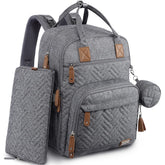 iniuniu diaper bag backpack gray front view shows spacious compartments for organizing baby essentials
