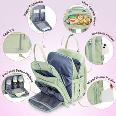 iniuniu Diaper Pouch with Washable Changing Pad for easy diapering on the move