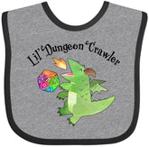 inktastic Lil' Dungeon Crawler dragon bib Heather - soft and easy to clean for messes.