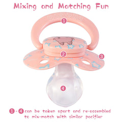 InnocenceIsle pacifier pink detachable design for easy maintenance and part replacement.