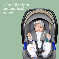 Innokids infant car seat insert head support cradling tiny head.