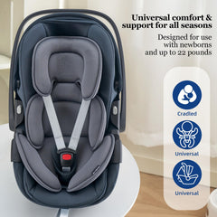 Innokids thick-padding design cradles head, neck, and shoulders for a cozy ride.