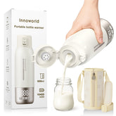 Innoworld portable bottle warmer front view showing compact design for travel convenience