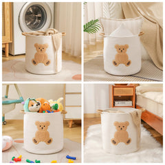 INough reinforced-handles basket makes carrying toys or towels between rooms easy