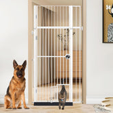 INRLKIT 71-inch extra tall gate in white fits wide openings and deters escape attempts.
