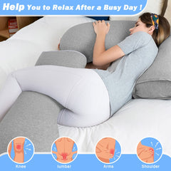 INSEN pillow size 59x29.5x7.8 inches fits beds without crowding.