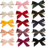 InSowni 15-pack velvet bow headbands bundle adds colorful polish to outfits.