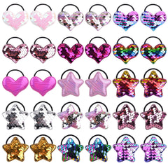 inSowni heart star sequin hair ties collection sparkly and secure for cute ponytails.