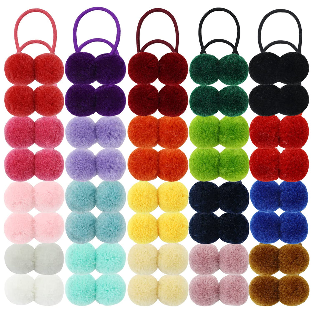 inSowni full pack of pom pom hair ties in vibrant colors for daily styling
