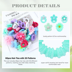 inSowni sunflower-daisy-hair-ties-pack-3—stretchy ponytail holders for kids' daily hairstyles