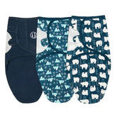 Insular Baby Swaddle Sacks bear design 01 showing newborn-friendly soft cotton wrap
