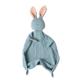 insular Bunny Lovey blue embroidered nose soothing baby security.