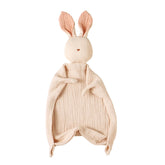 insular Bunny Lovey close-up of embroidered nose for safe, comforting baby grip