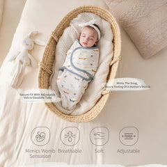 Insular soft cotton baby swaddle close-up shows breathable fabric.