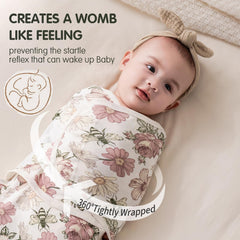 Insular three-pack swaddles with varied floral designs for gifting