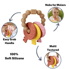 Intatikoo Baby Keys Teether brown key-2 texture helps calm teething