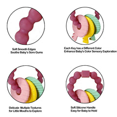 Intatikoo baby keys teether with colorful keys supports grasping