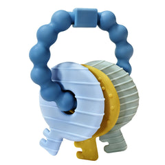 Intatikoo Baby Keys Teether Deep Blue main view aids gum relief while teething
