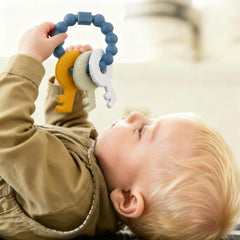 Intatikoo Baby Keys Teether Deep Blue raised textures for varied chewing comfort