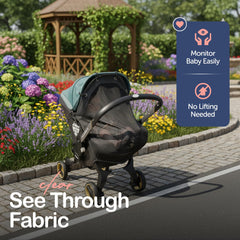IntiMom Stroller Sun Shade breathable material fosters airflow to prevent overheating.