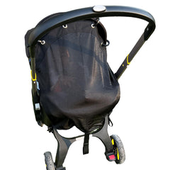 IntiMom stroller sun shade clip-on demonstrates quick universal protection on sunny days