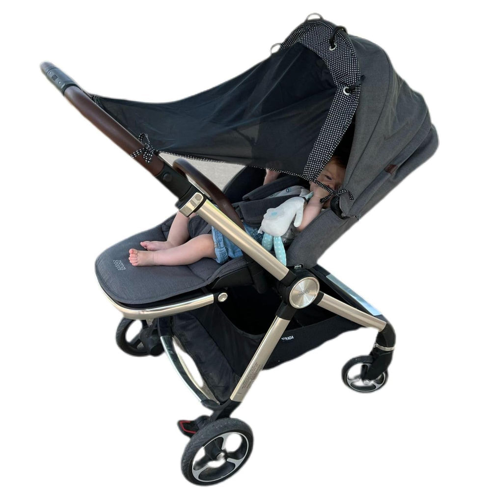 IntiMom Stroller Sun Shade see universal UV protection for sunny strolls.
