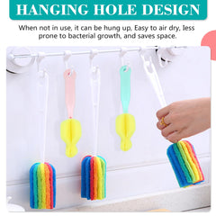 INVODA cup brush soft-bristle head cleans glassware without scratching