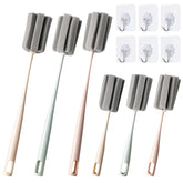INVODA sponge bottle brush long-handle packaging shows versatile set for kitchen cleaning