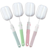 INVODA sponge bottle brushes set with four long handles for easy bottle cleaning.
