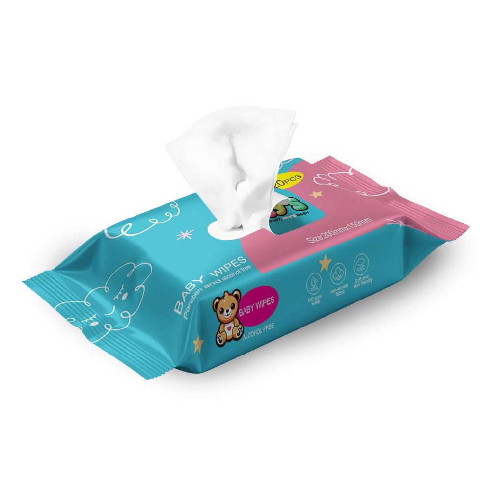 Ioly's Baby Wipes unscented texture, soft and gentle.