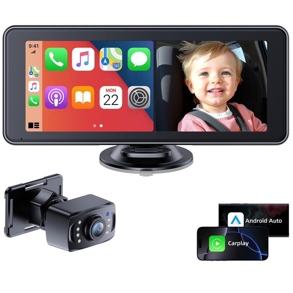 IPOZITO baby car camera with 7-inch HD touchscreen offers easy in-car viewing