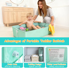 IQYIQY collapsible tub shows stable three-dimensional frame preventing tipping.