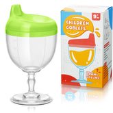 Irenare baby wine sippy cup in green glass designed for spill-free sipping at parties