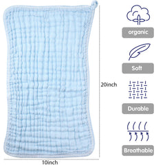 Irenare muslin baby cloths pack, versatile washcloths for changing pads and mess cleanup.