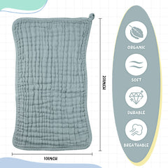 Irenare muslin burp cloths closeup emphasizes six-layer thickness for absorbency.