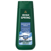 Irish Spring Mountain Chill bottle closeup for a refreshing morning ritual.