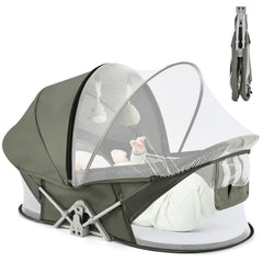 ISELECTOR Bedside Bassinet in compact folded form for travel storage